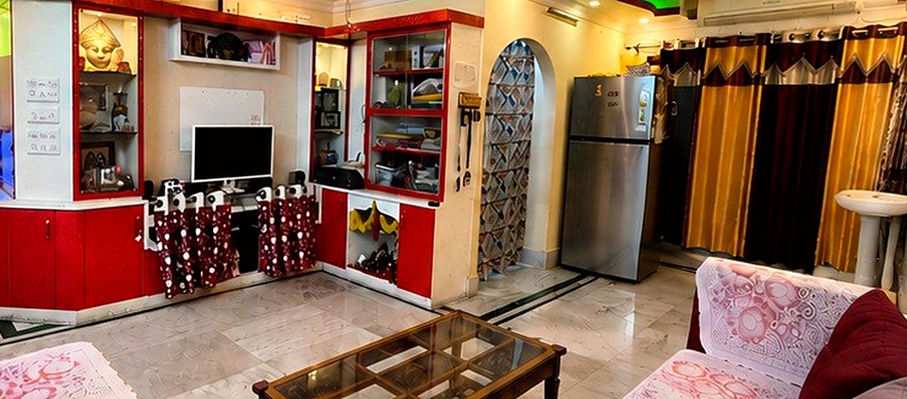 Living room of the 2 BHK apartment on VIP Road